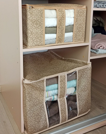 Кофр ГЕЛЕОС для хранения вещей, «Миндаль» / Бежевый, 40х40х25 см (арт. МНД_20)