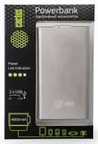 Мобильный аккумулятор Cactus CS-PBA12-4000S Li-Ion 4000 mAh 1A+2.1A серебристый 2xUSB (арт. CS-PBA12-4000S)