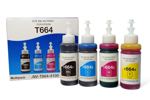 Чернила NVP T664 для принтеров Epson, набор 4 цвета по 100 мл