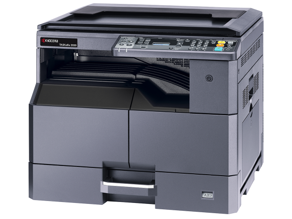 МФУ лазерное черно-белое Kyocera TASKalfa 2020 (A3, 20/10 ppm А4/A3, 600 dpi, 256 Mb, USB 2.0, б/крышки, тонер) (арт. 1102ZR3NL0)