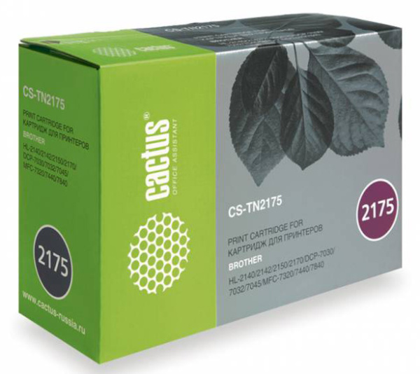 Картридж Cactus черный (2600стр.) для Brother (арт. CS-TN2175S)