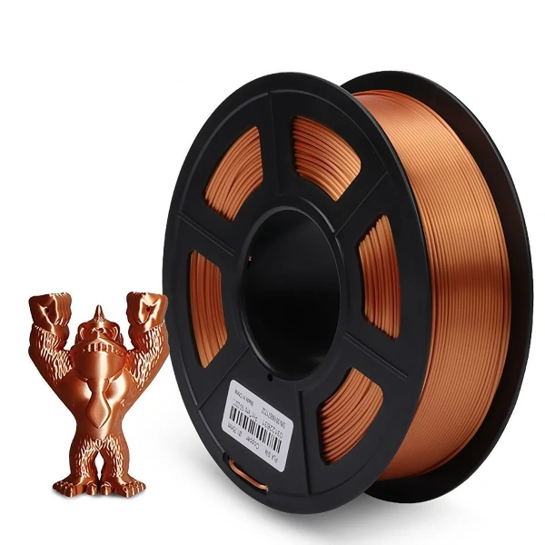 Филамент NVPRINT Silk PLA+ медный для 3D печати, диаметр 1.75мм, длина 330 метров, масса 1 кг.