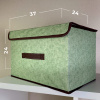 КОРОБ с крышкой для хранения ГЕЛЕОС Линен-24 (24х37х24 см) зеленый (арт. ЛИНЕН-24-ЗЛ)