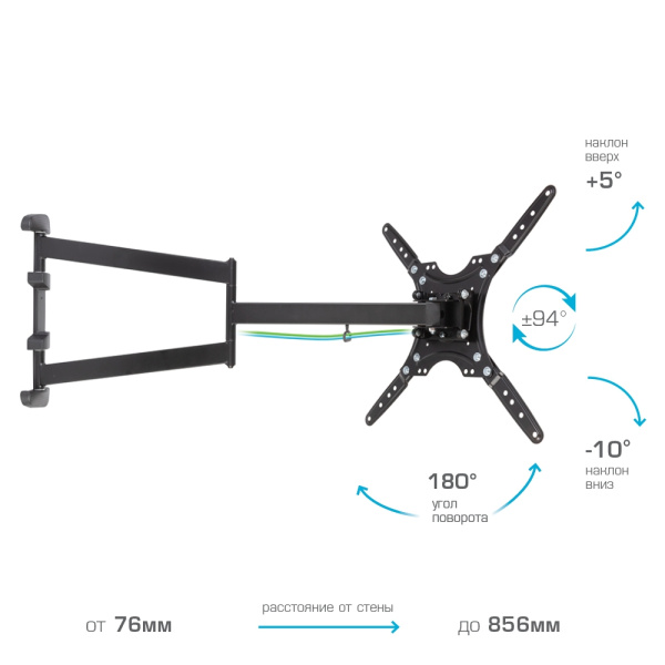 Кронштейн VLK TRENTO-19 чёрный для TV 26-65″ (арт. 51039)