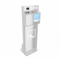 Бесконтактный напольный дезинфектор для рук BM Sanitar с бесконтактным термометром. Объем бака: 3 литра (арт. )