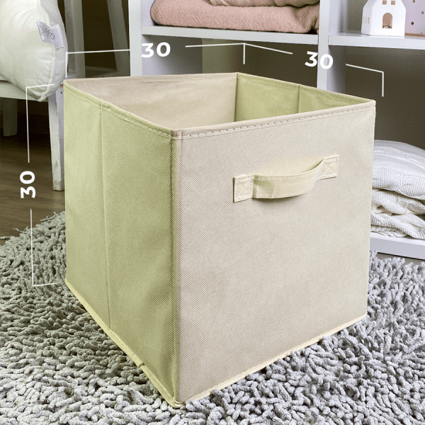 КОРОБ-кубик для хранения ГЕЛЕОС КУБ 33-4 (30х30х30 см) бежевый (арт. КУБ33-4)