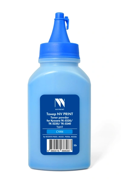 Тонер NVP для Kyocera TK-5220/TK-5230/TK-5240 Type2 (50г) Cyan