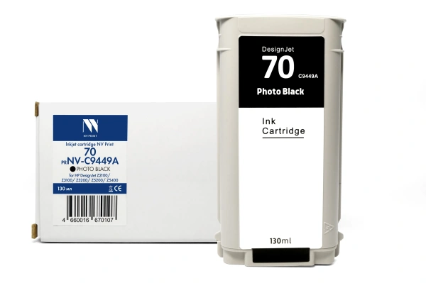 Струйный картридж NVP 70 (NV-C9449A) Photo Black для HP DesignJet Z2100/Z3100/Z3200 (130 мл)