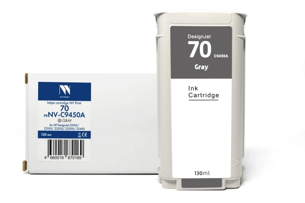 Струйный картридж NVP 70 (NV-C9450A) Gray для HP DesignJet Z2100/Z3100/Z3200 (130 мл)