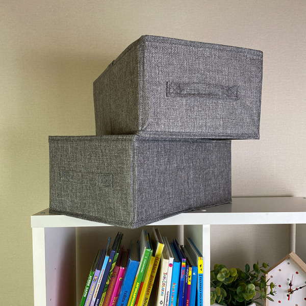 КОРОБ для хранения ГЕЛЕОС Коттон-18 (25х42х17 см) серый (арт. КОТТОН-18-СР)