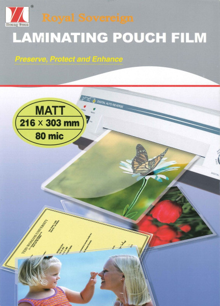 Пленка для ламинирования Royal Sovereign матовая, А4, 80мкм (50/15/15) (100 шт.) (арт. 1558)