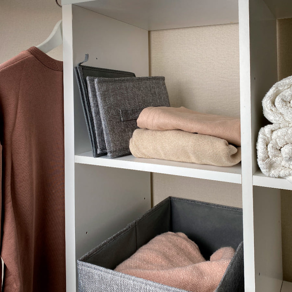 КОРОБ для хранения ГЕЛЕОС Коттон-18 (25х42х17 см) серый (арт. КОТТОН-18-СР)