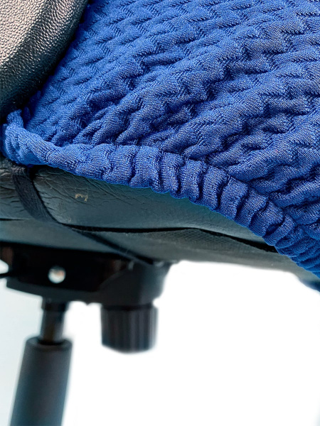 Чехол на компьютерное кресло ГЕЛЕОС 429М (размер М, волна, тёмно-синий) (арт. ГЧ00429М)