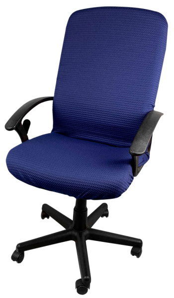 Чехол на компьютерное кресло ГЕЛЕОС 429Л (размер L, волна, тёмно-синий) (арт. ГЧ00429Л)