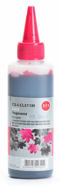 Чернила Cactus пурпурный 100мл для Canon (арт. CS-I-CL511M)