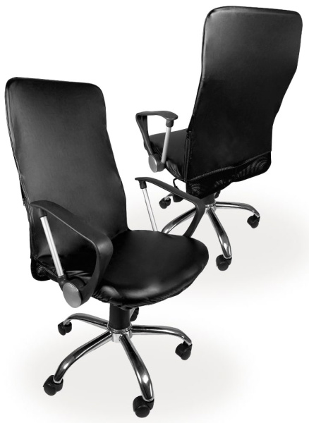 Чехол на компьютерное кресло ГЕЛЕОС 536М (размер М, кожа, черный) (арт. ГЧ00536М)