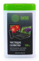 Салфетки Cactus для планшетов и смартфонов малая туба 100шт влажных (арт. CS-T1005)