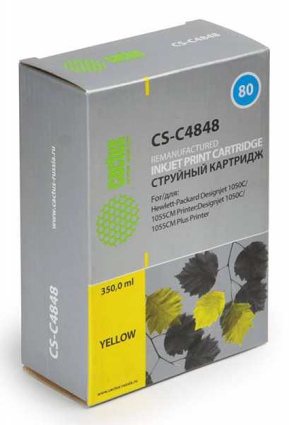 Картридж Cactus Картридж струйный CS-C4848 №80 желтый (арт. CS-C4848)