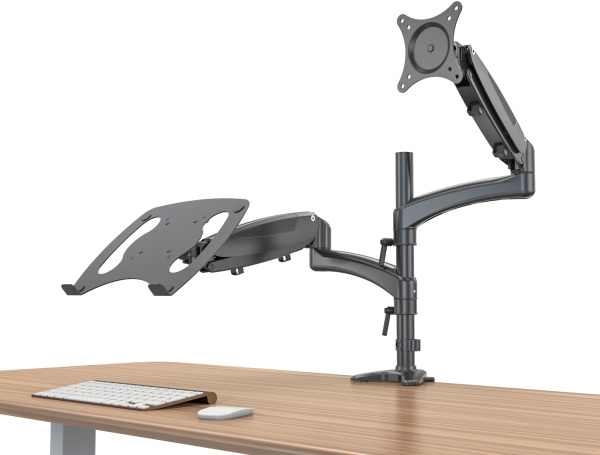 Кронштейн для монитора/ноутбука Cactus черный, 13"-27", макс. 8кг (арт. CS-VM-LH08-BK)