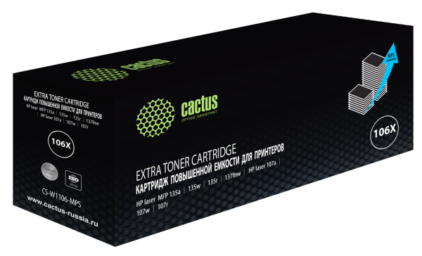 Картридж лазерный Cactus черный (3000 стр.) (арт. CS-W1106-MPS)