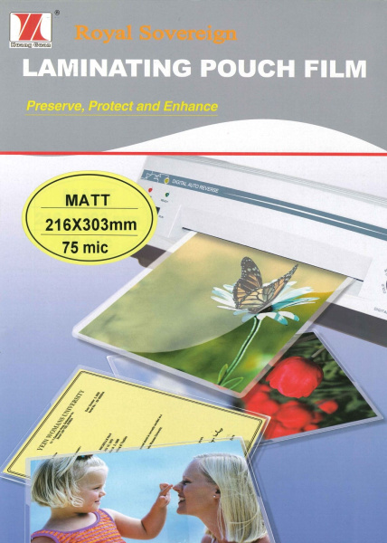 Пленка для ламинирования Royal Sovereign матовая, А4, 75мкм (38/17/20) (100 шт.) (арт. 1557)
