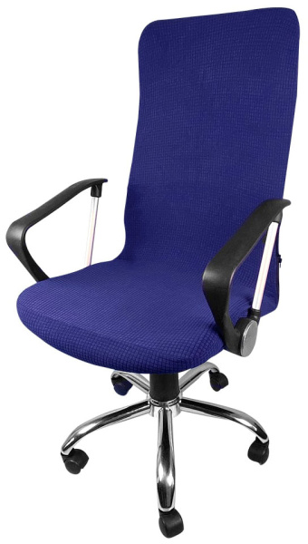 Чехол на компьютерное кресло ГЕЛЕОС 323М (размер М, кубик, тёмно-синий) (арт. ГЧ00323М)