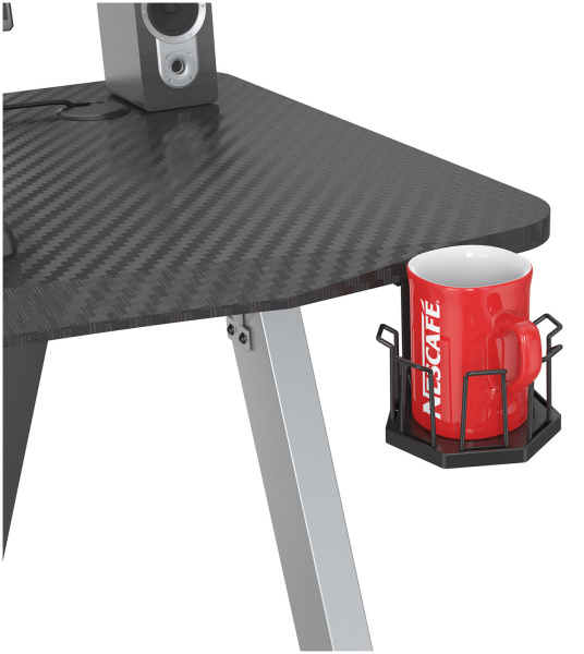 Стол игровой Cactus серебристый (арт. CS-GTZ-SL-CARBON-RED)