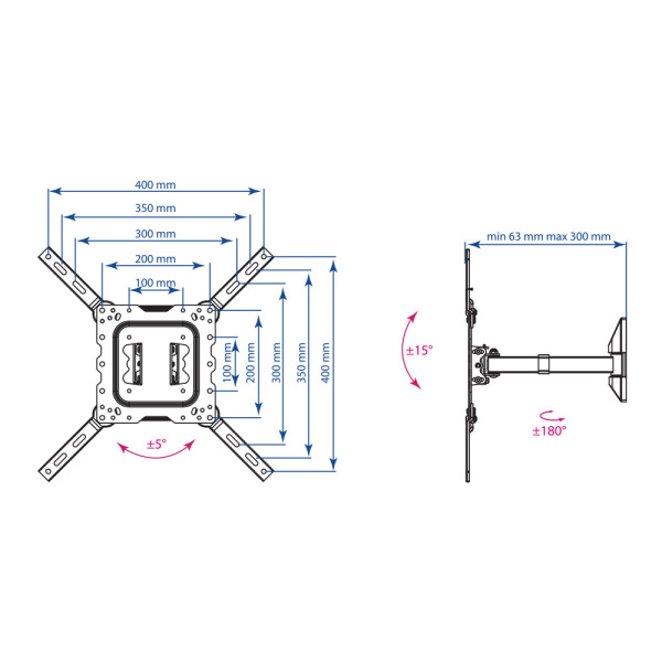 Кронштейн Kromax DIX-17 (чёрный) (арт. 20205)