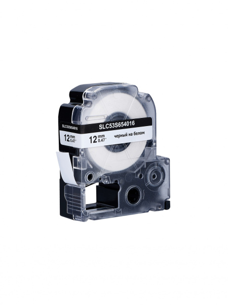 Кассета с лентой Sakura Printing C53S654016 для Epson, черный на белом, 12мм/9м, повышенная клейкость (арт. SLC53S654016)