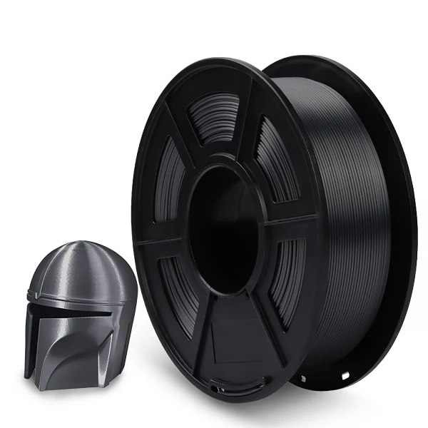 Филамент NVPRINT Silk PLA+ серый для 3D печати, диаметр 1.75мм, длина 330 метров, масса 1 кг.