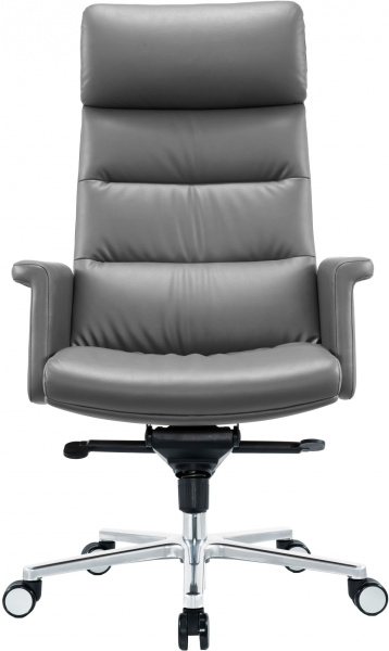Кресло руководителя Cactus (темно-серый сиденье, темно-серый кожа, крестовина алюминий) (арт. CS-LGR-DUBLIN)