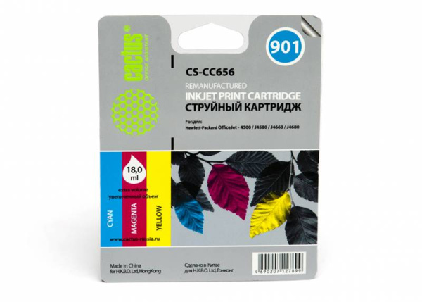 Картридж Cactus №901 многоцветный (18мл) для HP (арт. CS-CC656)