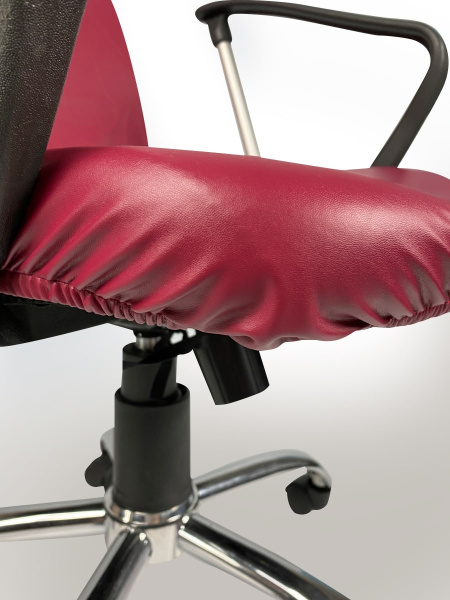 Чехол на компьютерное кресло ГЕЛЕОС 513М (размер М, кожа, темно-бордовый) (арт. ГЧ00513М)
