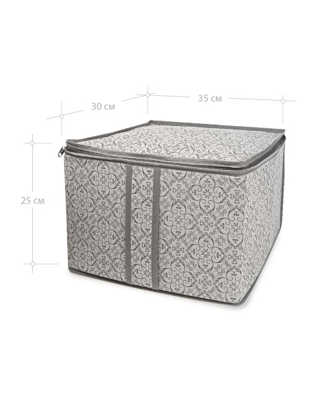 Кофр ГЕЛЕОС для стеллажей и антресолей, «Грей» / Серый, 35х30х25 см (арт. ГРЕ-24)