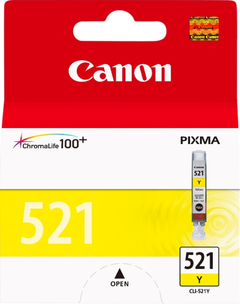 Оригинальный картридж Canon CLI-521 Y (жёлтый, 9 мл.) (арт. 2936B004)
