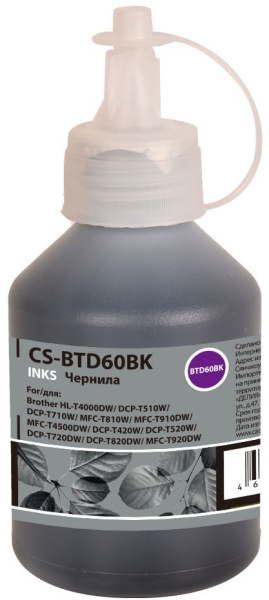 Чернила Cactus (черный, 108 мл.) (арт. CS-BTD60BK)