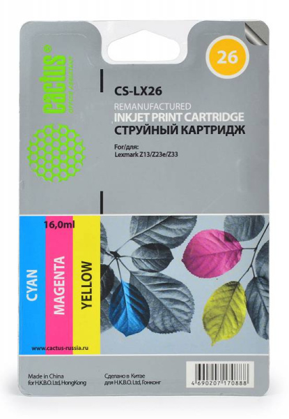 Картридж Cactus Картридж струйный CS-LX26 E260A21E многоцветный (15мл) (арт. CS-LX26)