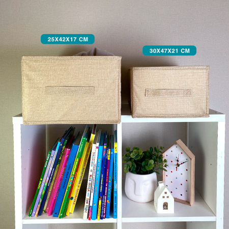 КОРОБ для хранения ГЕЛЕОС Коттон-30 (30х47х21 см) бежевый (арт. КОТТОН-30-БЖ)