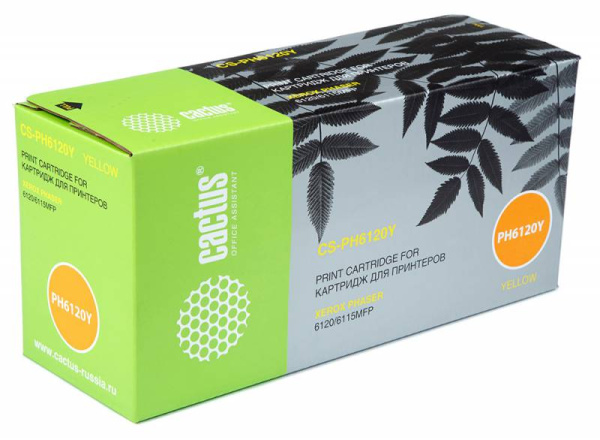 Картридж Cactus Тонер Картридж CS-PH6120Y 113R00690 желтый для Xerox (1500стр.) (арт. CS-PH6120Y)
