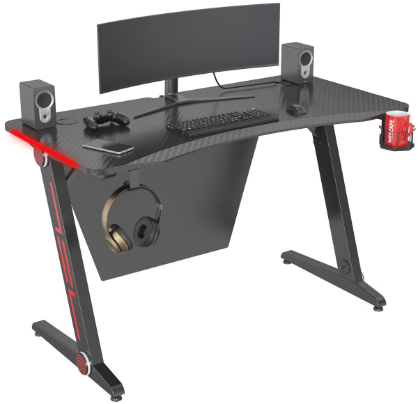 Стол игровой Cactus черный (арт. CS-GTZ-BK-CARBON-RED)