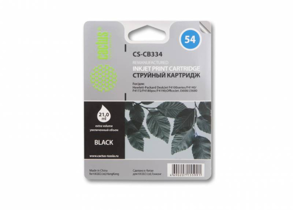 Картридж Cactus Картридж струйный CS-CB334 №54 черный (арт. CS-CB334)