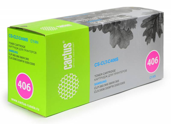 Картридж Cactus голубой (1000стр.) для Samsung (арт. CS-CLT-C406S)
