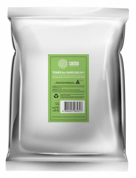 Тонер Cactus CS-TSG1-10kg черный пакет 10000 гр. для принтера Samsung ML 1610/2010/ SCX 4100/4200 (арт. CS-TSG1-10KG)