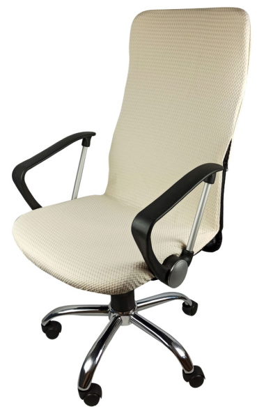 Чехол на компьютерное кресло ГЕЛЕОС 440М (размер М, волна, бежевый) (арт. ГЧ00440М)