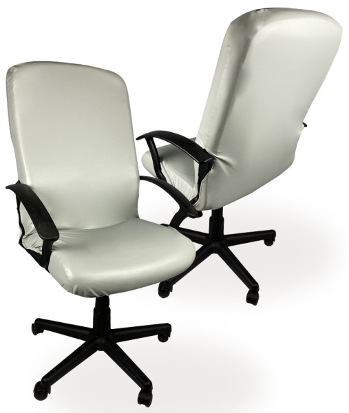 Чехол на компьютерное кресло ГЕЛЕОС 515Л (размер L, кожа, светло-серый) (арт. ГЧ00515Л)