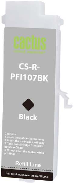 Перезаправляемый картридж Cactus (черный, 260 мл.) (арт. CS-R-PFI107BK)