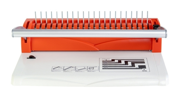 Переплетчик ГЕЛЕОС БП-13+ бело-красный на пластиковую пружину, А4 (арт. БП13пбк)