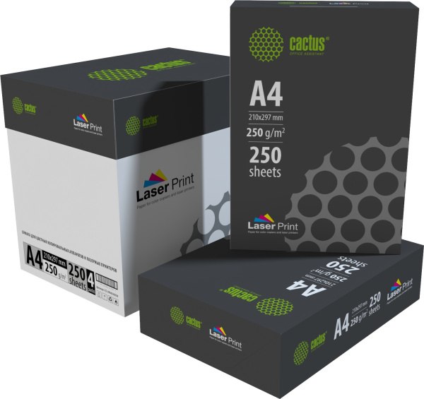 Бумага Cactus (A4, 250г/м2, 250л., белый, CIE 170%) (арт. CS-LPA4250250)