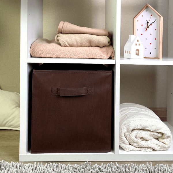 КОРОБ-кубик для хранения ГЕЛЕОС КУБ 33-8 (30х30х30 см) коричневый (арт. КУБ33-8)