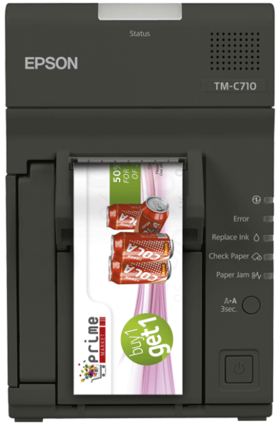 Принтер промо-купонов Epson TM-C710-021: w/PS. w/EU AC Cable. EDG (арт. C31CA91021)